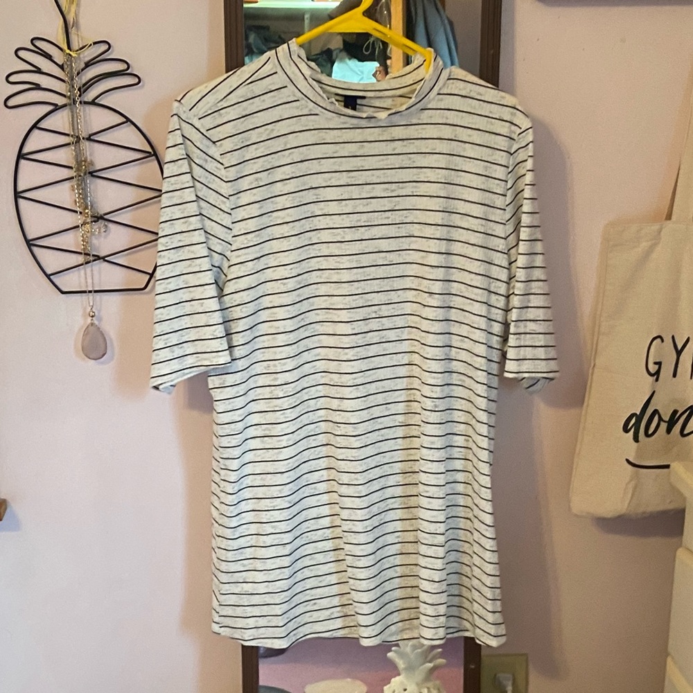 Torrid Striped Ruffle Neck Tee - Picture 3 of 6